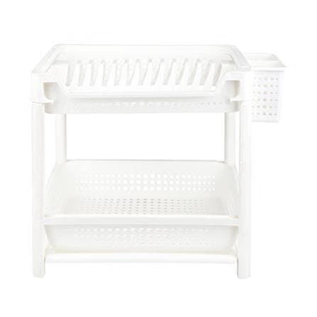 DISH RACK PLASTIC 2TIER KECH WHITE 35.7X51.8X41.5CM