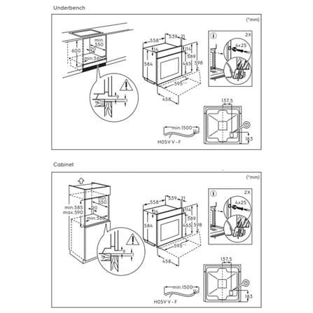 ELECTROLUX 300 SERIES BUILT-IN OVEN KOHHE00BX 65LITRE 7FUNCTION