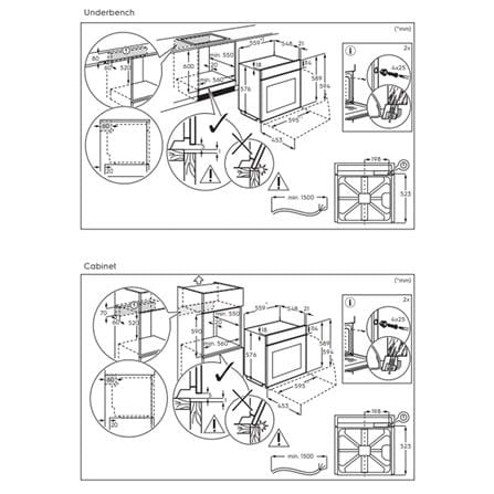 ELECTROLUX 500 SERIES BUILT-IN OVEN KOIGE00H2 72LITRE 9FUNCTION