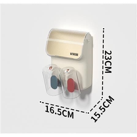 COSSY PLUS TOOTHBRUSH HOLDER WITH 2 MOUTHWASH CUP CP-25B02 WHITE