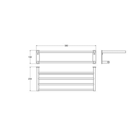 JOHNSON SUISSE DOUBLE TOWEL SHELF 60CM WBBA100375MB MATT BLACK
