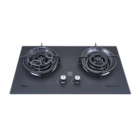 FABER FLEXIBLE CUT OUT GAS HOB FBIH-G752B580TGM BLACK 2 BURNERS 5.8KW 75CM WITH TIMER