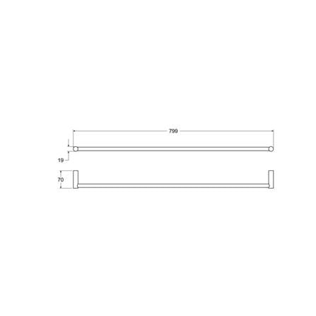 JOHNSON SUISSE TOWEL RAIL 80CM WBBA100373MB MATT BLACK