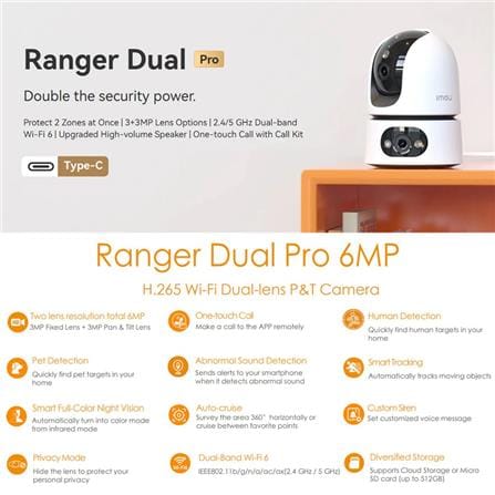 IMOU CCTV CAMERA RANGER DUAL PRO 6MP