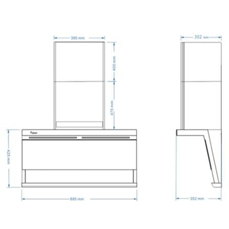 FABER DESIGNER HOOD COMODO L FCH-LMD90S301BKMG 90CM 3000M3/H MATT BLACK BLDC MOTOR