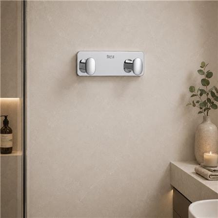 ROCA VICTORIA DOUBLE ROBE HOOK A817881C00 CHROME