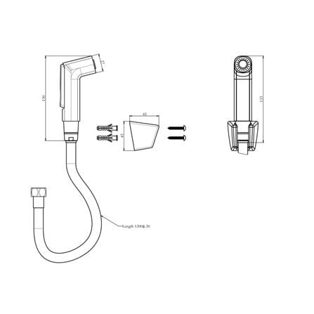 ROCA BE FRESH PLUS HAND BIDET PVC HOSE 1.2M Z5B9130C0Y CHROME