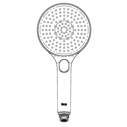 ROCA AQUA ROUND HAND SHOWER 3-WAY A5B817HNBH MATT BLACK