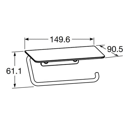 ROCA VICTORIA PAPER HOLDER WITH SHELF A817889C00 CHROME