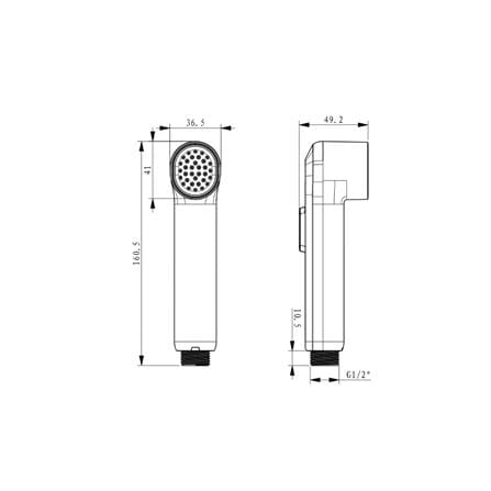 ROCA BE FRESH LITE HAND BIDET SS HOSE 1.2M Z5B9Q30C0Y CHROME
