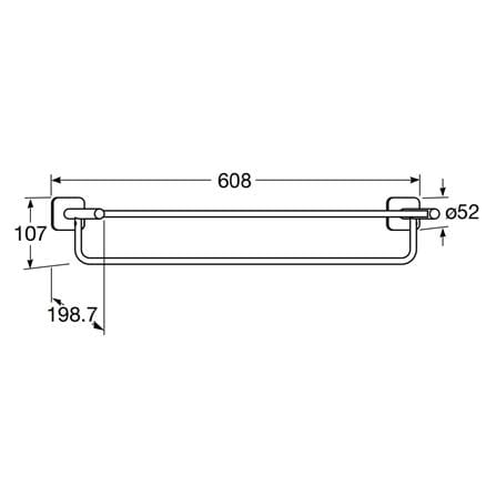 ROCA VICTORIA TOWEL RACK SHELF 60CM A817887C00 CHROME
