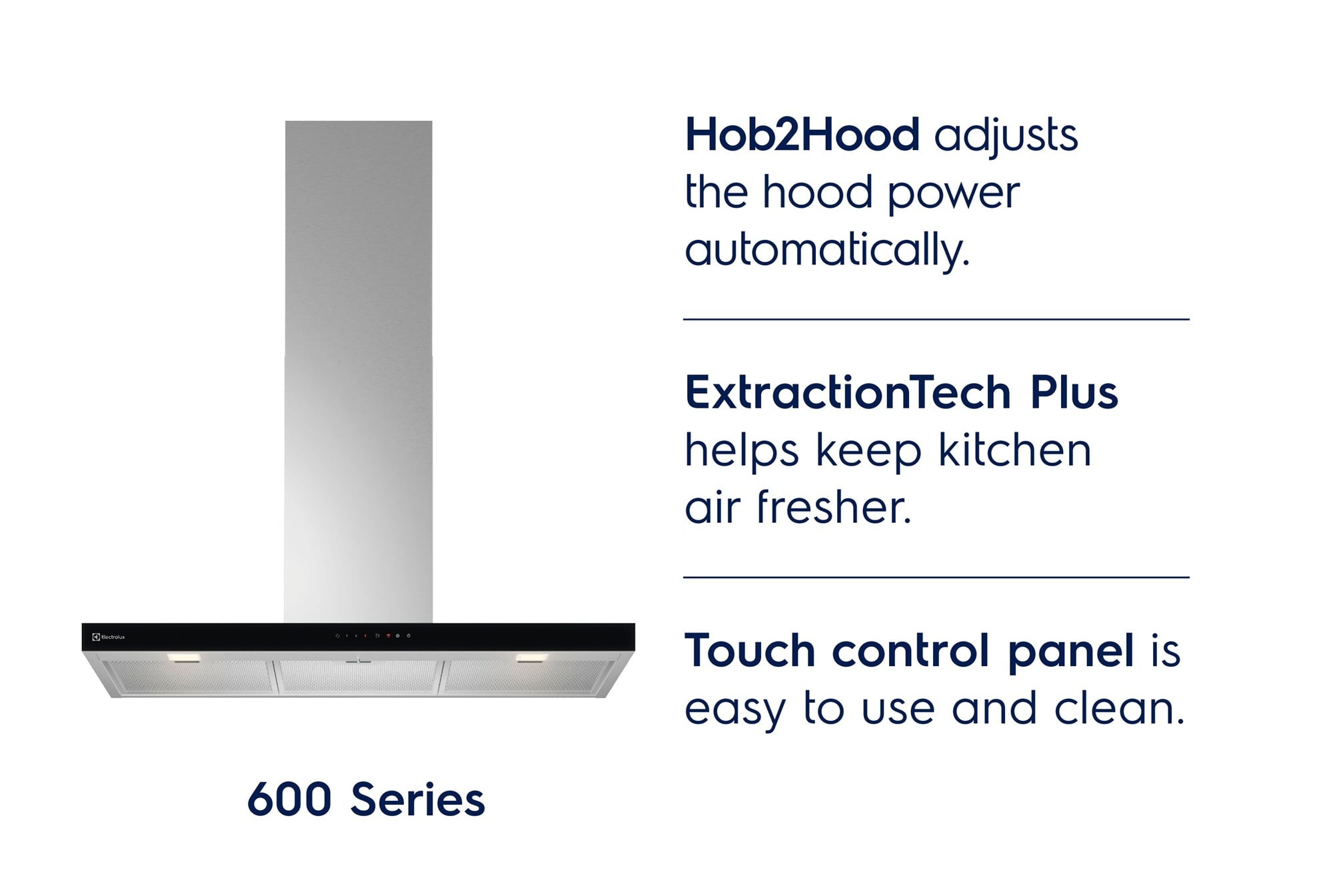 ELECTROLUX 600 SERIES CHIMNEY EXTRACTOR HOOD ECT9632XB 90CM 1200M3/H