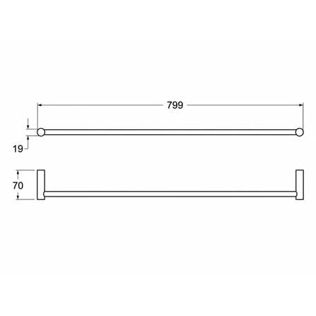 ROCA CESENA-R TOWEL RAIL 80CM A817989C00 CHROME