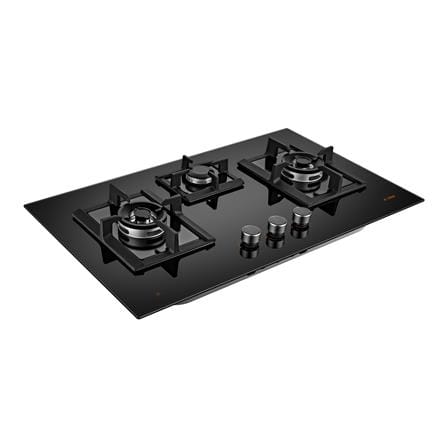 FOTILE EPS-I SERIES FLEXIBLE CUT OUT GAS HOB GEG88306-I BLACK 3 BURNERS 5.35KW+1.7KW 88CM SMART SYNC