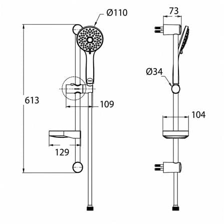 JOHNSON SUISSE BARENTS SHOWER KIT WTH HOSE WBFA301680CP CHROME