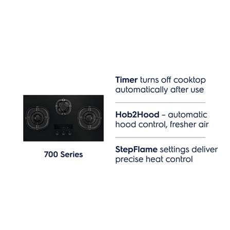 ELECTROLUX 90CM 700 SERIES BUILT-IN GAS HOB EHG9367MF 3BURNERS 5.2KW+2KW 90CM