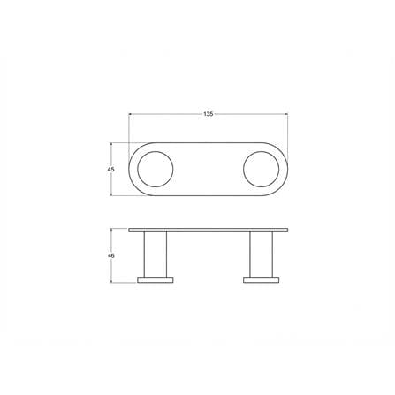 ROCA CESENA-R DOUBLE ROBE HOOK A817995C00 CHROME