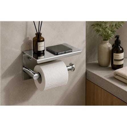 ROCA CESENA-R PAPER HOLDER WITH SHELF A817992C00 CHROME
