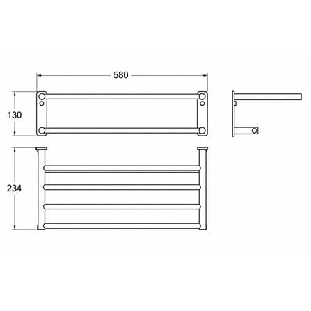 ROCA CESENA-R DOUBLE TOWEL SHELF 60CM A817991C00 CHROME