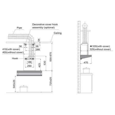 FOTILE RANGE HOOD EMG9070-G GREY 2600M3/HR BLDC MOTOR SMART SYNC