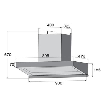 FOTILE RANGE HOOD EMG9070-G GREY 2600M3/HR BLDC MOTOR SMART SYNC