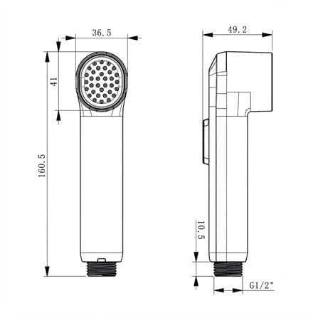 ROCA BE FRESH LITE HAND BIDET SS HOSE 1.2M Z5B9Q30GMY BRUSHED GRAPHITE