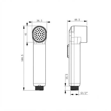 ROCA BE FRESH LITE HAND BIDET SS HOSE 1.2M Z5B9Q30NBY MATT BLACK