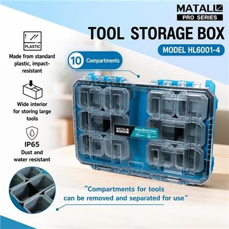 MATALL PRO TOOL BOX HL6001-4 10 COMPARTMENT