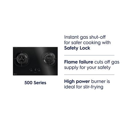 ELECTROLUX 80CM 500 SERIES BUILT-IN GAS HOB EHG8235BF 2BURNERS 5.2KW 80CM