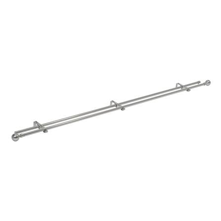 HOME LIVING STYLE DOUBLE CURTAIN ROD 19MM METAL 120-210CM SILVER