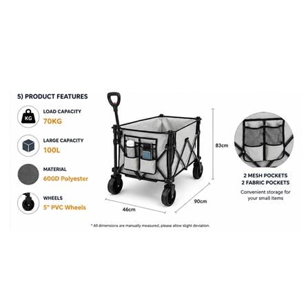 JH FOLDING CAMPING WAGON JH9174 70KG (GREY)