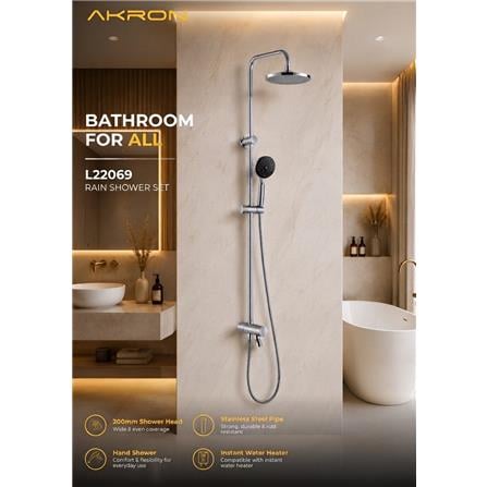 AKRON 3-WAY RAIN SHOWER L22069 CHROME