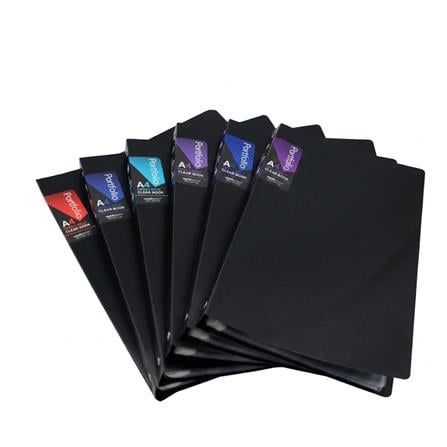 UNICORN PORTFOLIO CLEAR BOOK UCB-A4-20RB-20MM 6'S/PACK BLACK