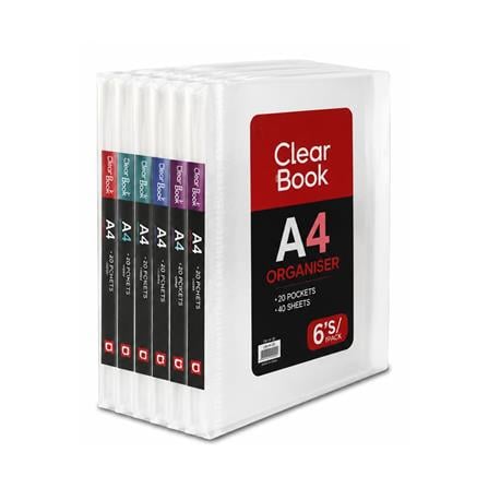 UNICORN A4 CLEAR BOOK UCB-20HTT 6'S/PACK TRANSPARENT COVER
