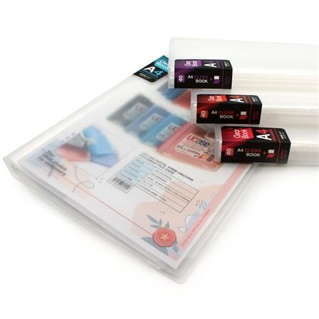 UNICORN A4 CLEAR BOOK UCB-40HTT 6'S/PACK TRANSPARENT COVER