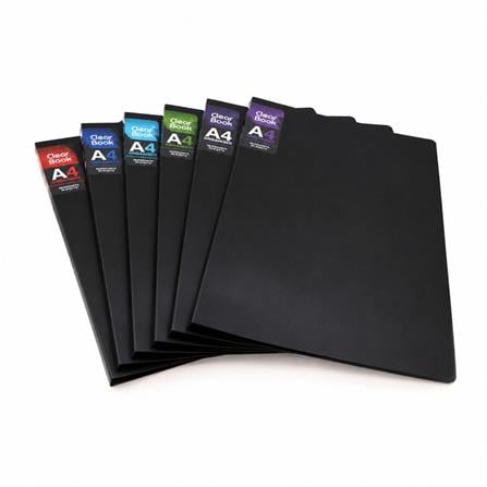 UNICORN A4 CLEAR BOOK BK UCB-30HTH 6'S/PACK BLACK COVER