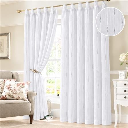 RED DANIELLE SHEER CURTAIN FRENCH PLEAT VIENNES C29 80984 10DOOR WHITE